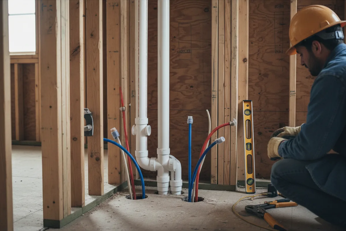 Drain and supply rough-in during Garbage Disposal Repair in Doyle